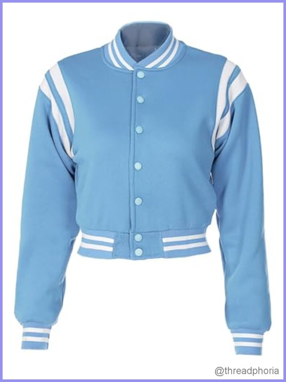 Women's Cropped Varsity Baseball Bomber Jacket Polyester Snap Button Letter